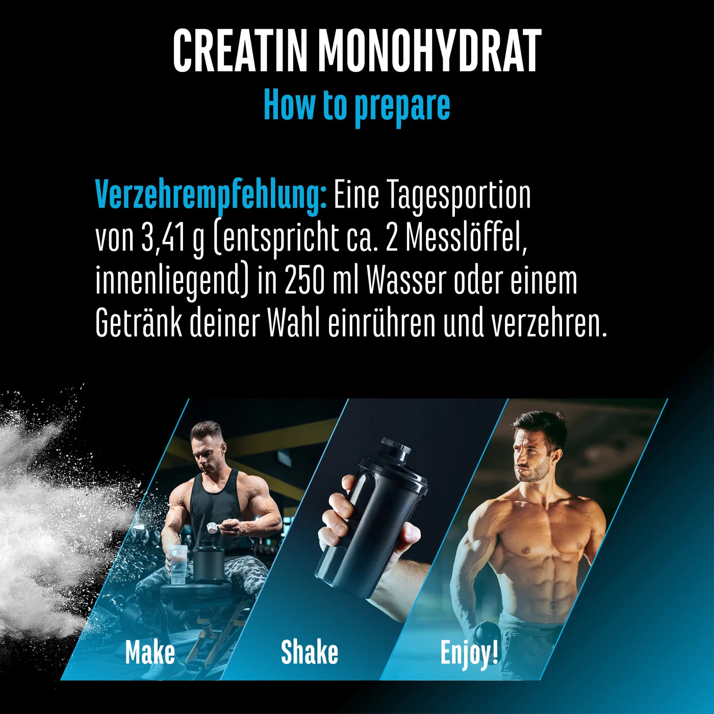 Kreatin, 1000 g pulver, German Elite