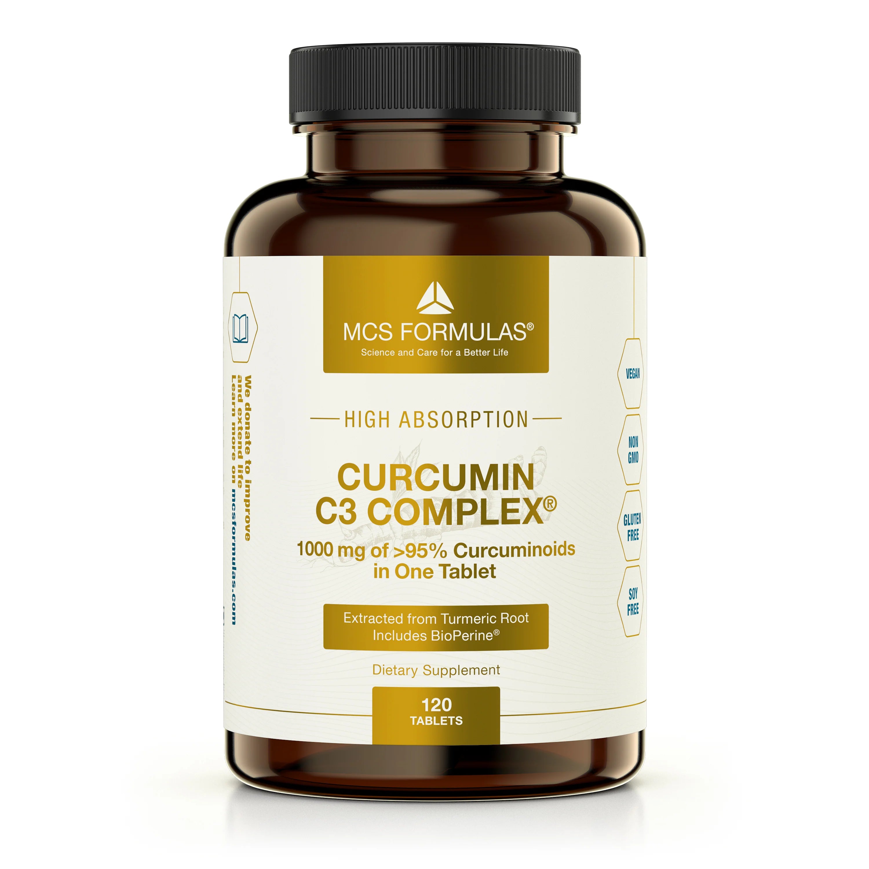 Gurkemejeekstrakt C3, 1000 mg (95% curcuminoider), 120 tabletter