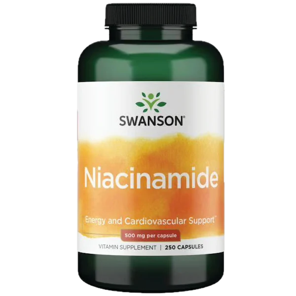 B-Vitamin B3(Niacinamid), 500 mg, 250 kapsler, Swanson