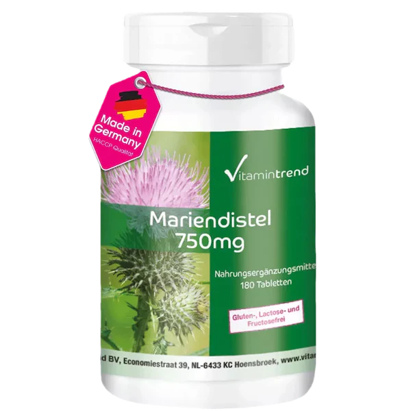 Milk thistle extract, 750 mg (80% silymarin), 180 tablets, VitaminTrend