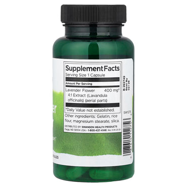 Full Spectrum Lavender Flower, 400 mg, 60 Capsules, Swanson