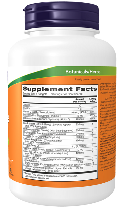 Prostate Health, 90 softgels, Now Foods (Saw Palmetto)