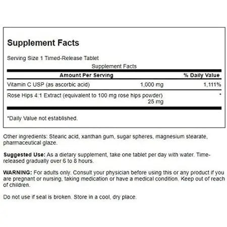 Vitamin C, Time Release, 1000 mg, 250 Tablets, Swanson