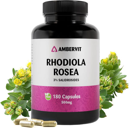Rhodiola Rosea, 500 mg, 180 capsules, Ambervit