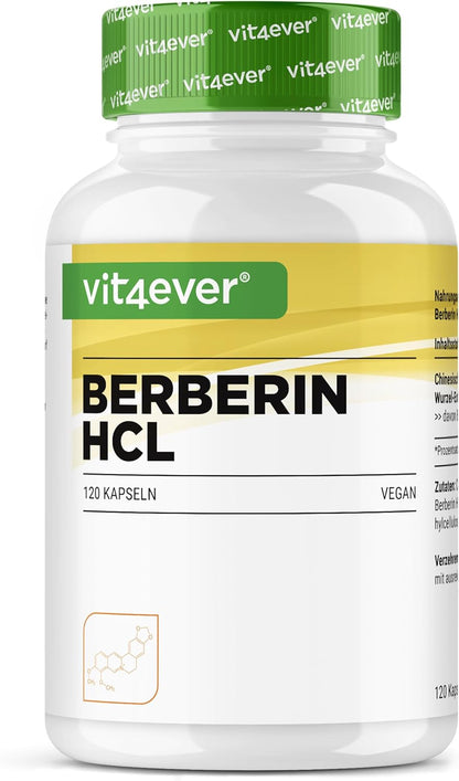 Berberine HCL Intenso, 516 mg (500 mg HCL), 120 capsules, Vit4ever