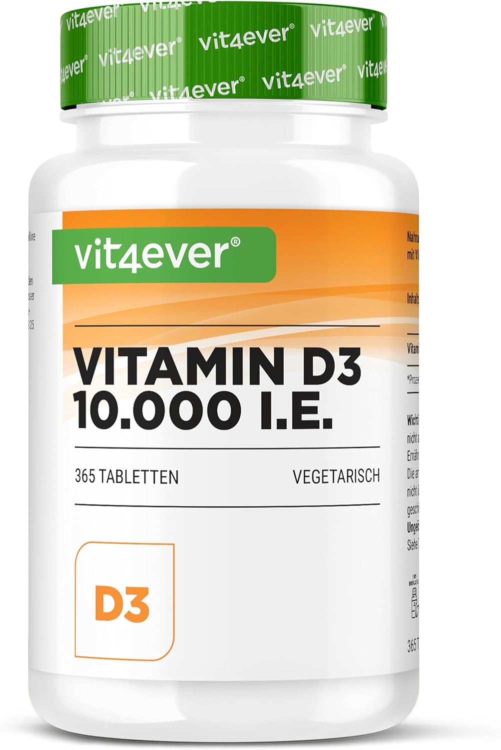 Vitamin D3, Depot, 10,000 IU, 365 tablets, Vit4ever