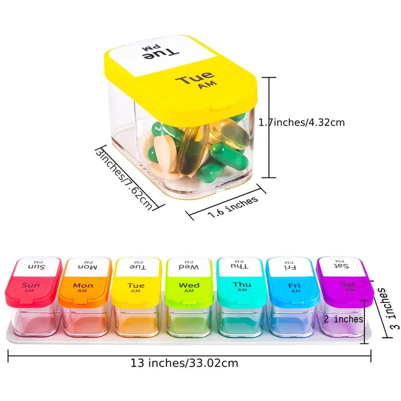 Pill box with large compartments - fits most packets