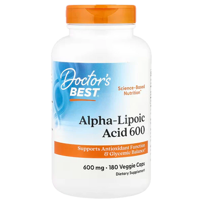 Alpha-Lipoic Acid (ALA), 600 mg, 180 capsules, Doctor's Best (alpha)