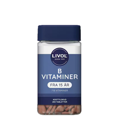B-Vitamin B-complex, 7 B vitamins, 280 tablets, Livol