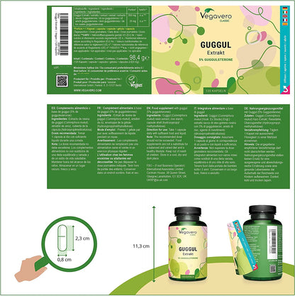 Guggul Extract, 500mg with 5% Guggulsterones, 120 Capsules, Vegavero