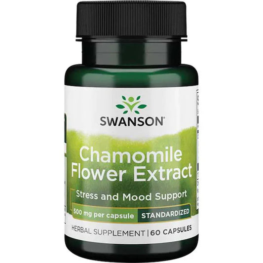Chamomile Flower Extract, 500 mg (1.2% apigenin), 60 capsules, Swanson