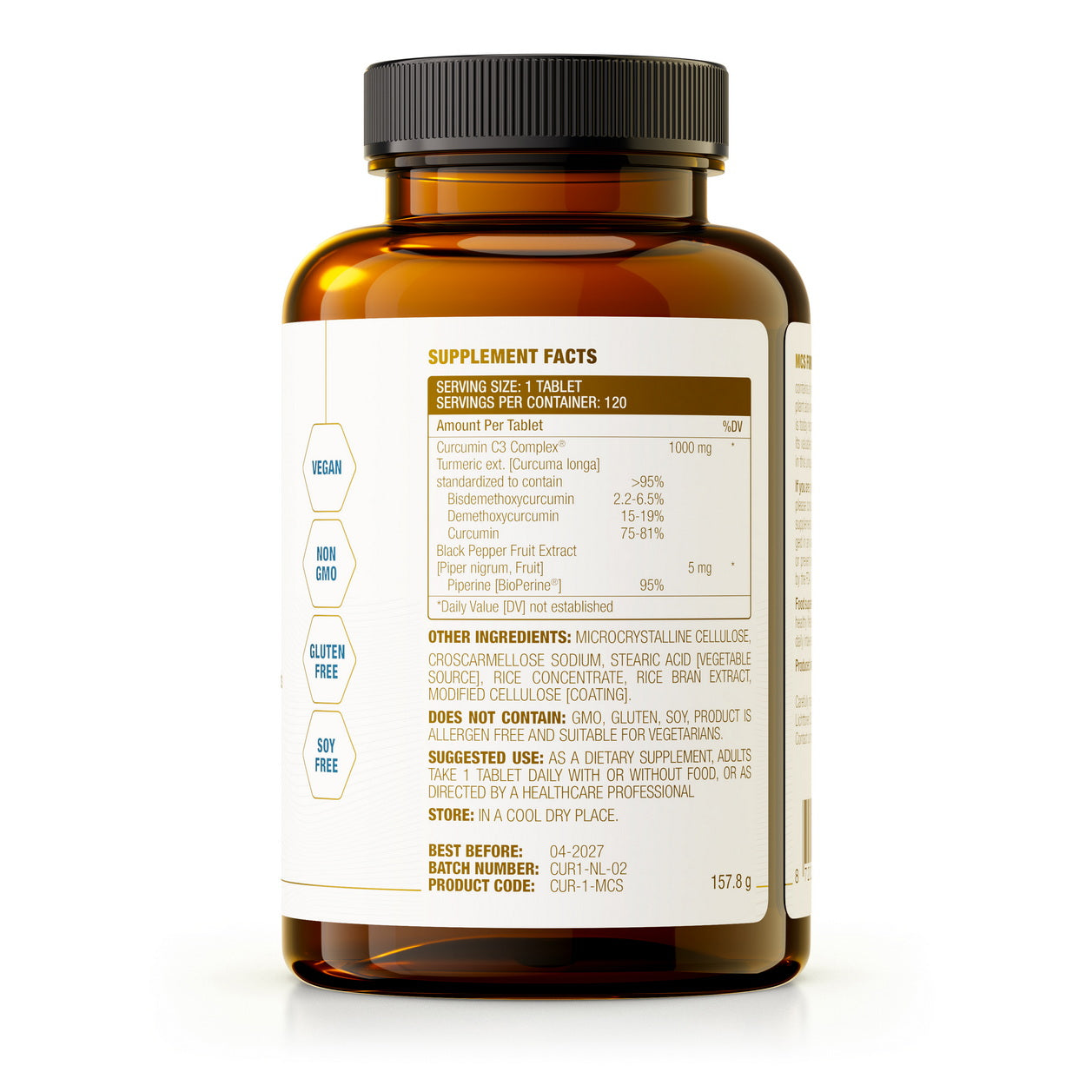 Turmeric Extract C3, 1000 mg (95% curcuminoids), 120 tablets, MCS Formulas