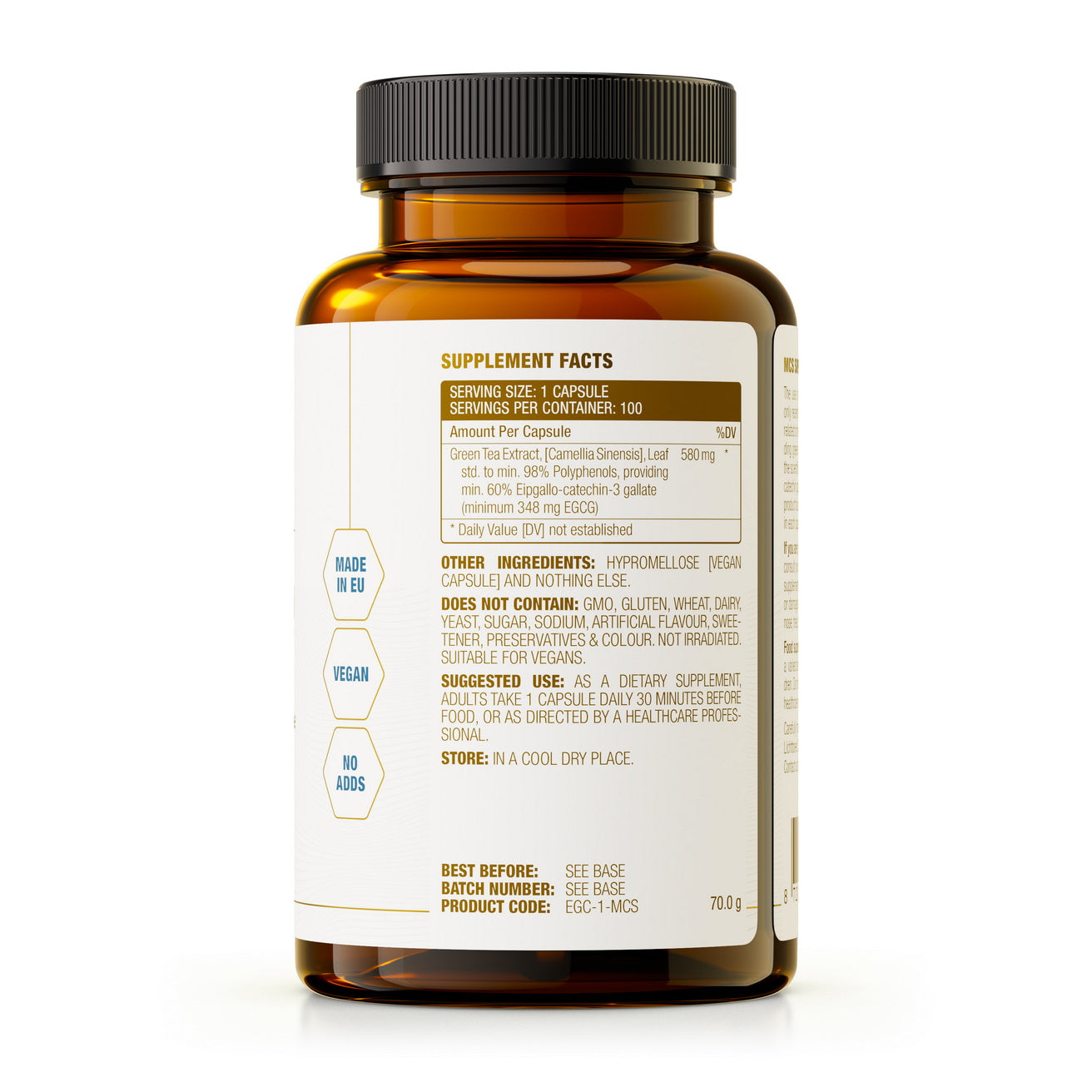 Super Green Tea Extract (Green Tea), 580 mg, 100 capsules, MCS Formulas