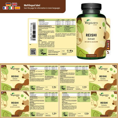 Reishi Mushroom Extract 650 mg, 120 Capsules, Vegavero