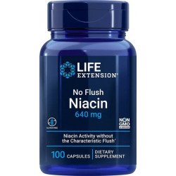 B-Vitamin B3 No flush Niacin, 640 mg, 100 kapsler, Life Extension