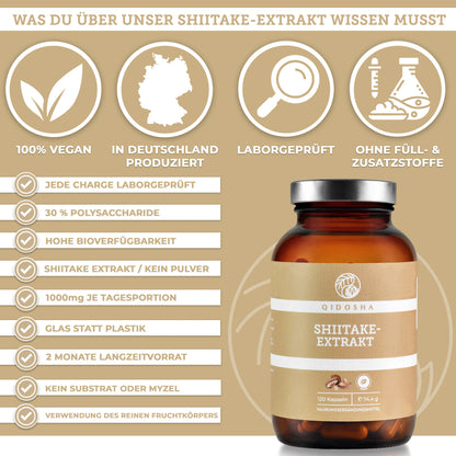Shiitake Mushroom Extract 1000 mg, 120 Capsules, Qidosha
