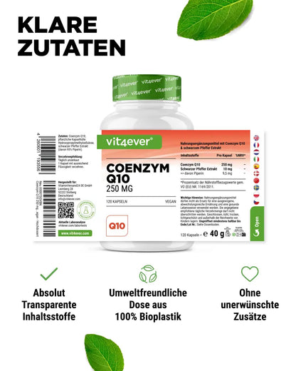 Coenzyme Q10, 250 mg, 120 capsules, vit4ever