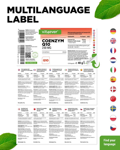 Coenzyme Q10, 250 mg, 120 capsules, vit4ever