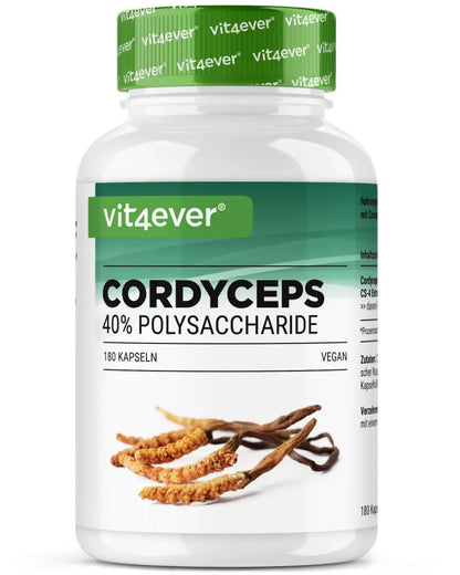 Cordyceps Intenso mushroom extract, 650 mg, 40% polysaccharides, 180 capsules, Vit4ever