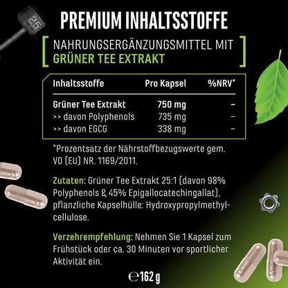Green Tea Extract, 180 vegan capsules, German Elite Nutrition