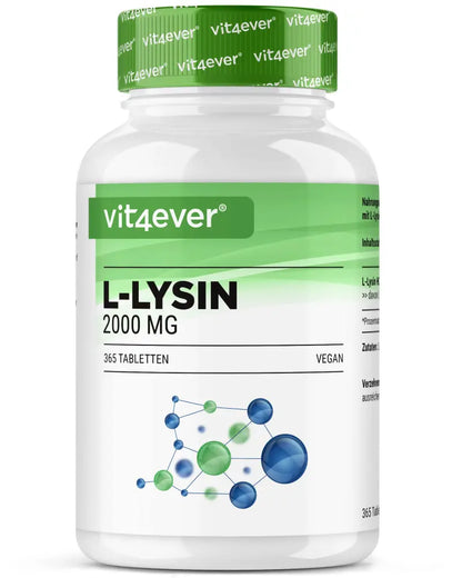 L-Lysine 2000, 1000 mg, 365 tablets, vit4ever