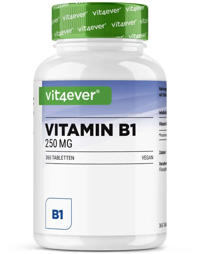 Vitamin B1, 250mg, 365 tablets, Vit4ever (Thiamine)