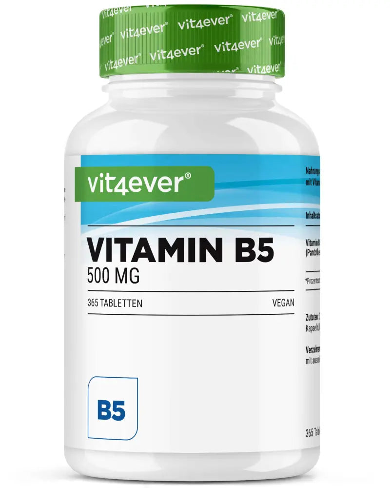Vitamin B5, 365 tablets, 500mg, Vit4ever (Pantothenic Acid)